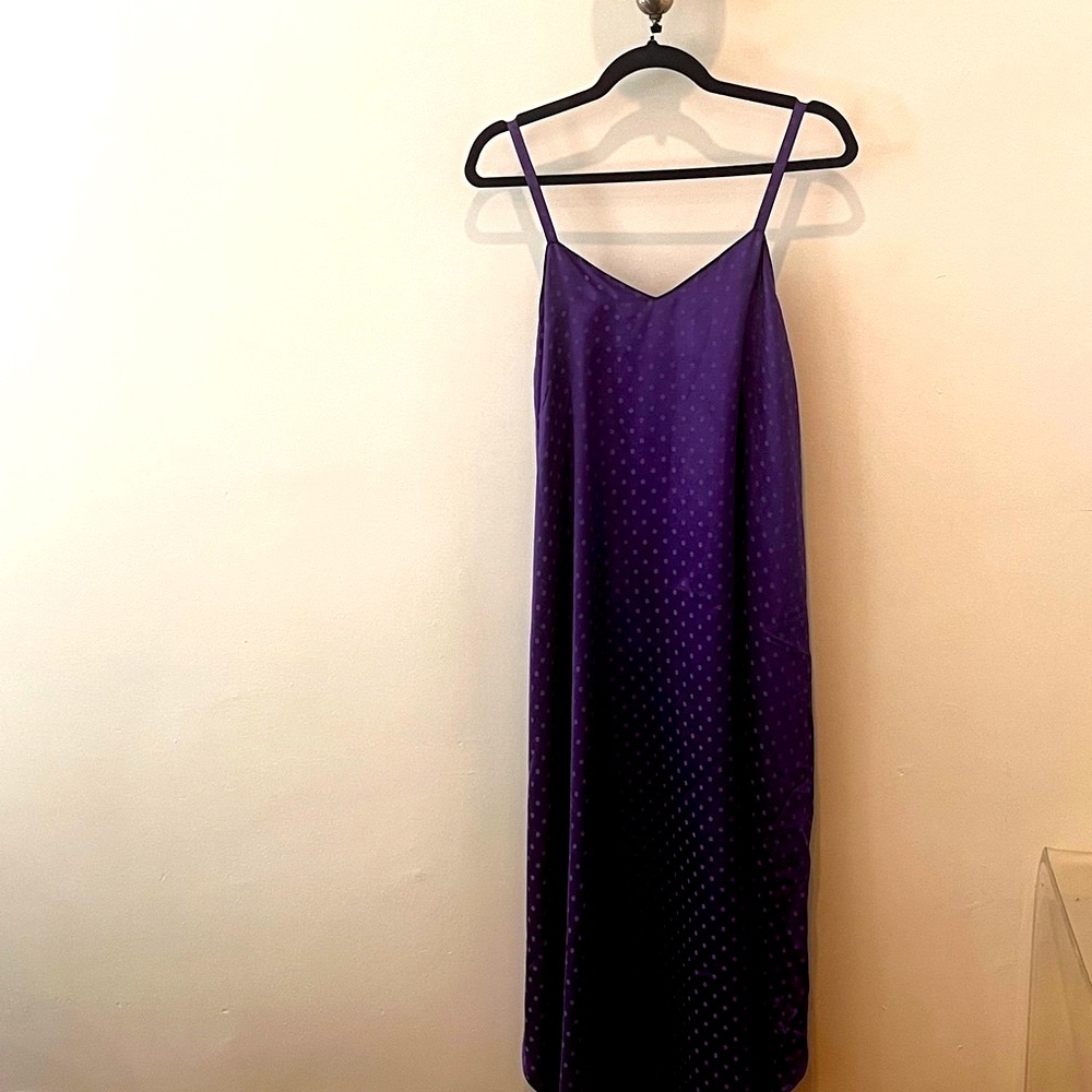 Vintage Polkadot Natori Purple Satin Chemise